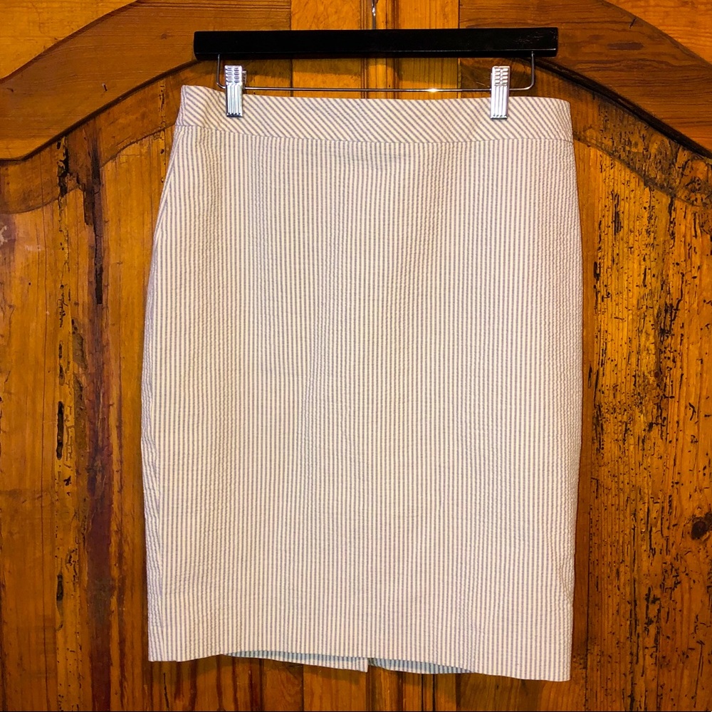 Ann Taylor skirt blue/white ticking Size 10